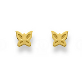 Schlichte Schmetterling Ohrstecker in 18 Karat Gelbgold